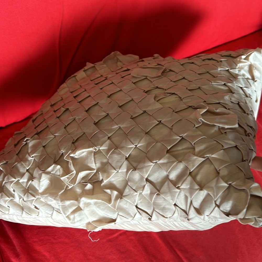 Silk Woven Cream Throw Pillow