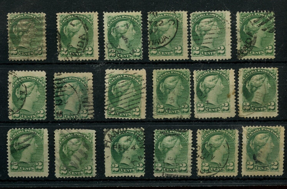 🍁18 x TWO cent  Small Queen lot used Canada