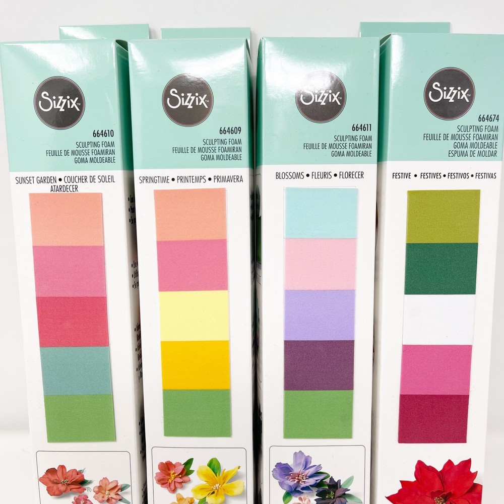 Sizzix Surfacez Sculpting Foam Bundle 4 Pack Festive Spring Summer