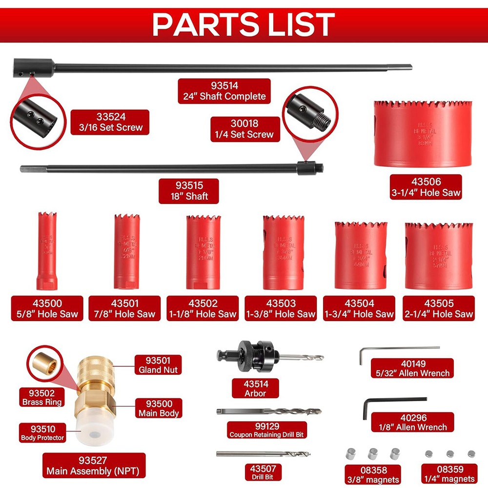DM3MECH Mechanical Hot Tapping Machine Complete Tool Kit for NPT 08350