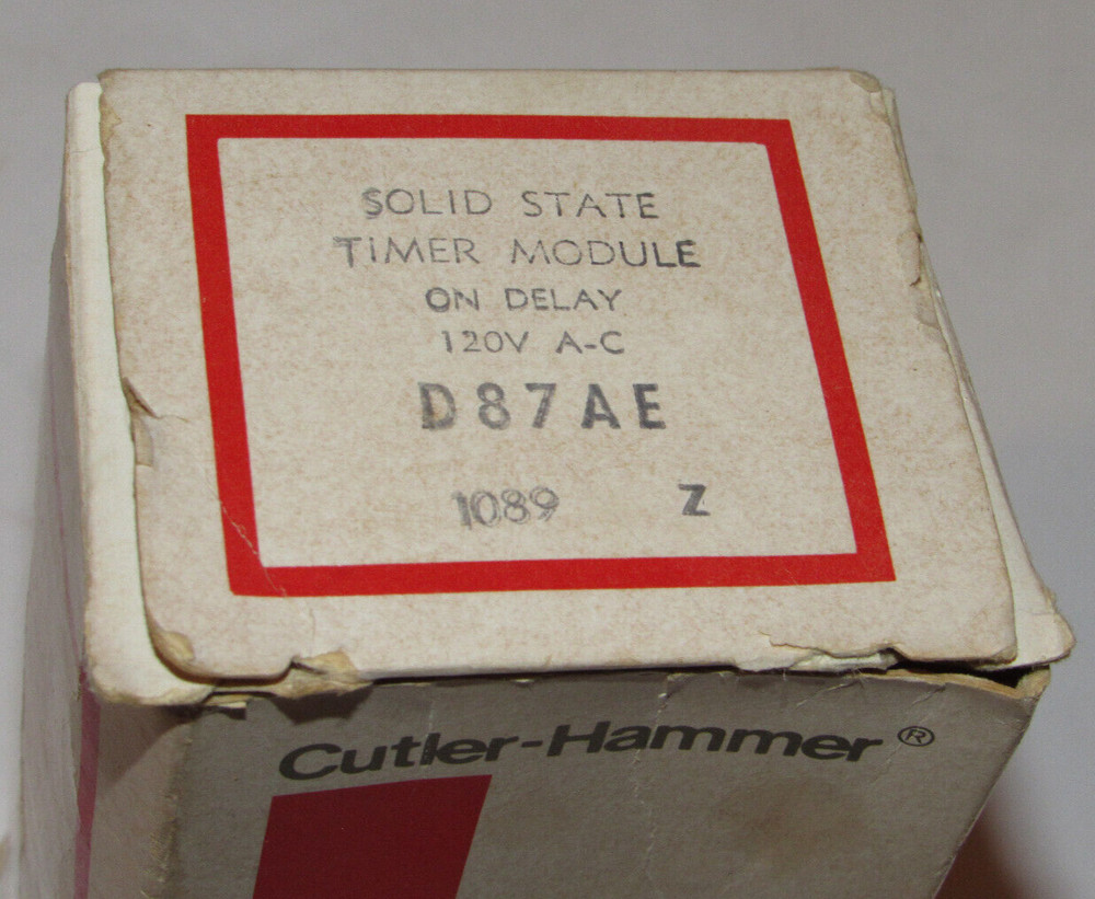 NEW CUTLER-HAMMER EATON D87AE SOLID STATE TIMER MODULE! ON DELAY .3-30 SEC! USA!