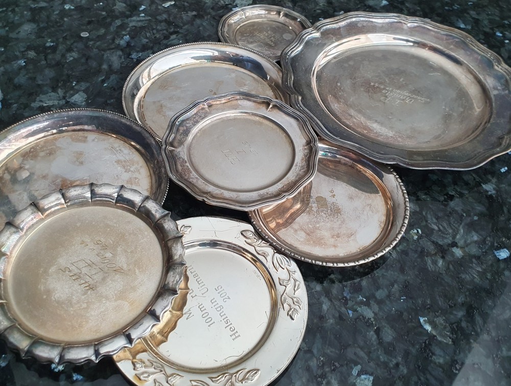NOT SOLID SILVER ❗ Alpaka / Nickel Silver Tray Lot - READ DESCRIPTION !!!