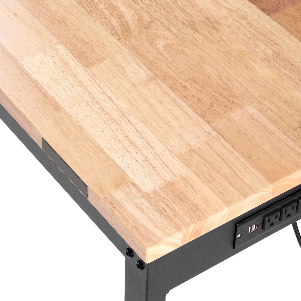 Workbench Adjustable Height, 61" x 20" Garage Table w/ 27.1" - 36" Heights