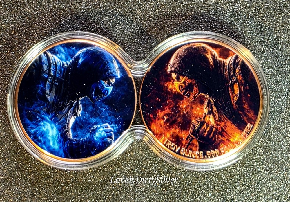 Scorpion vs. Sub-Zero Two Ounce Colorized Fine Copper Round Set