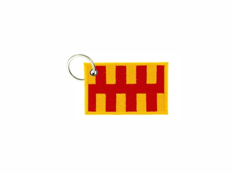 Keychain keyring embroidered patch double sided flag northumberland uk