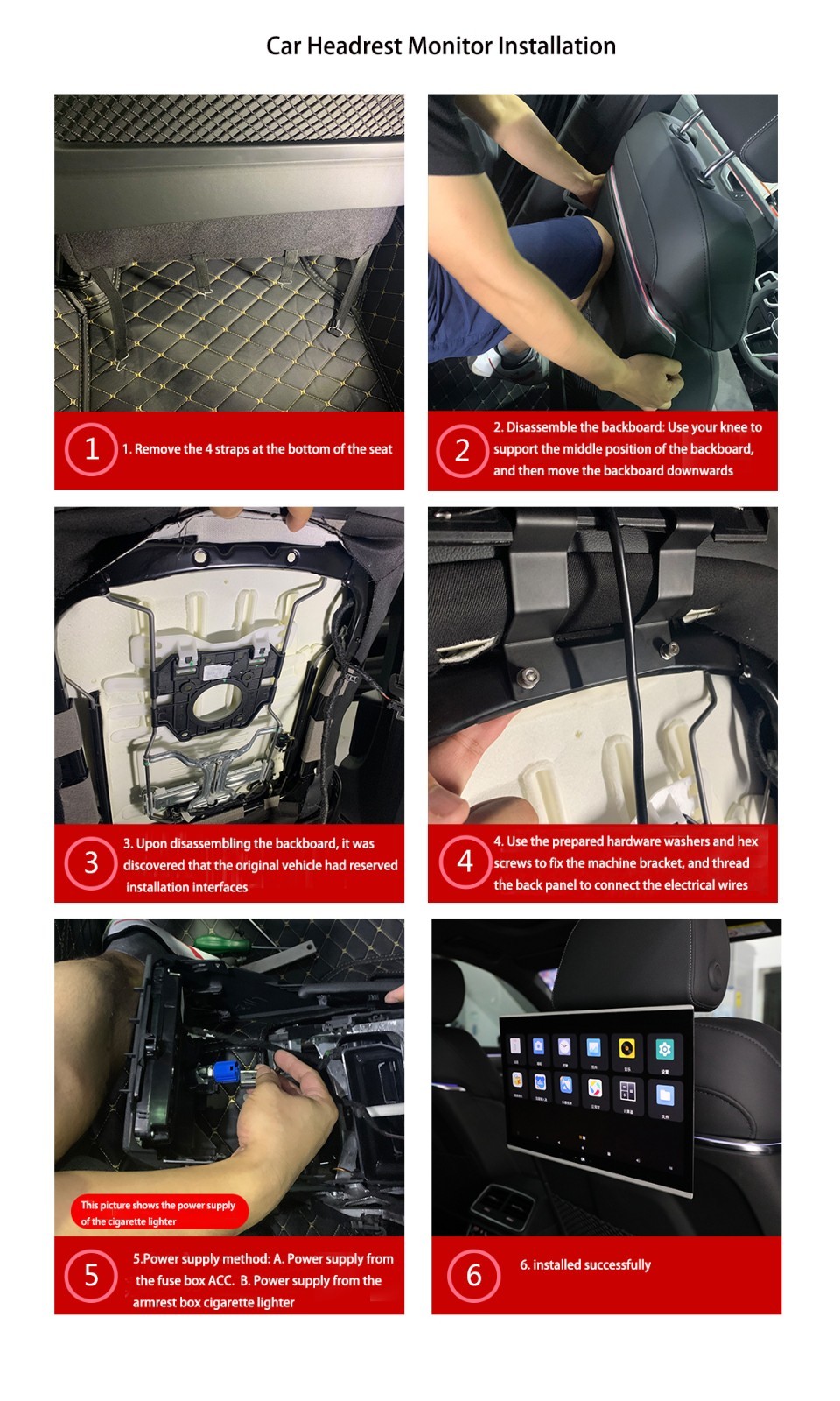 For Audi Q7 2019 Car TV Headrest Player Rear Monitor Video HDMI WIFI Android 16