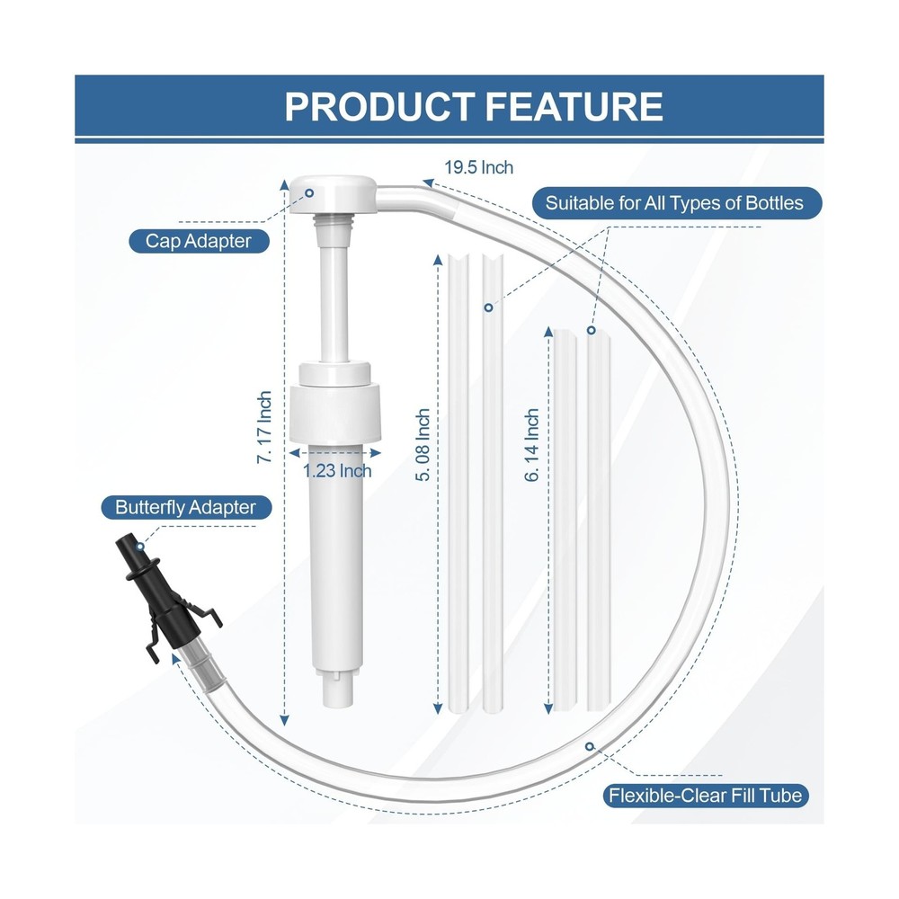 2 Pack Fluid Pump, Fluid Pump for Standard Quart Bottles，10cc Per Pump St