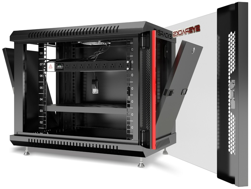 9U Wall Mount Server Rack Locking Network Cabinet Box Data Enclosure 24” Depth