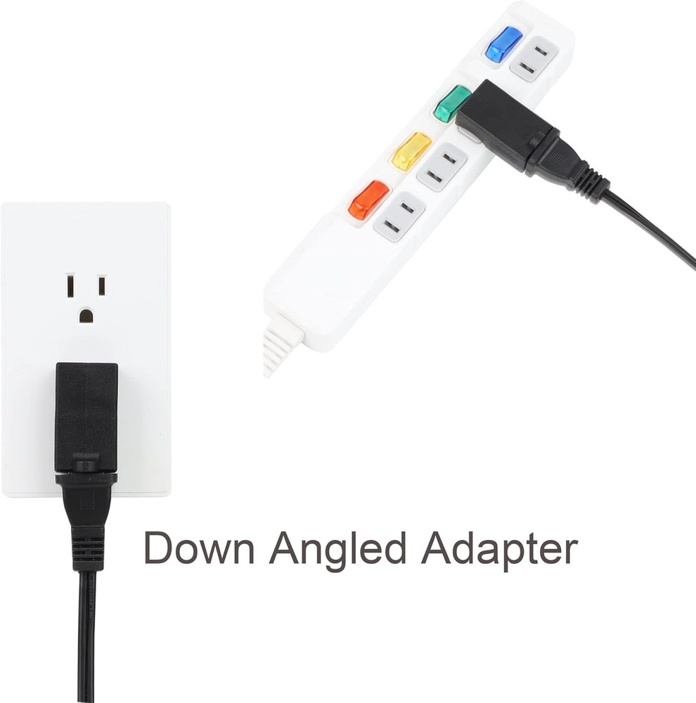 USA Polarized 2-Prong L Type Adapter,Vertical Right Angled Down Angle AC Adapter