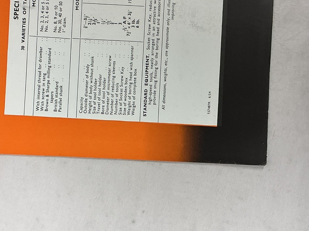 Excel Precision Adjustable Boring Heads Advertising Bulletin Brochure