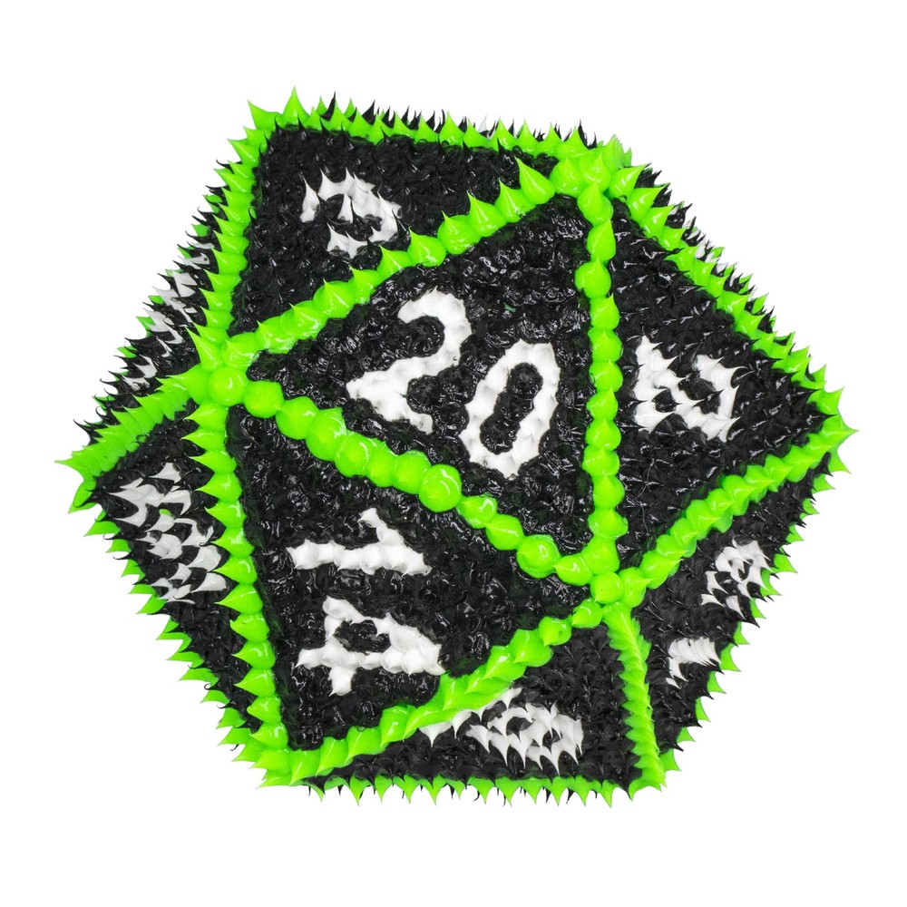 Drop Dots D20 Dice: Black Green
