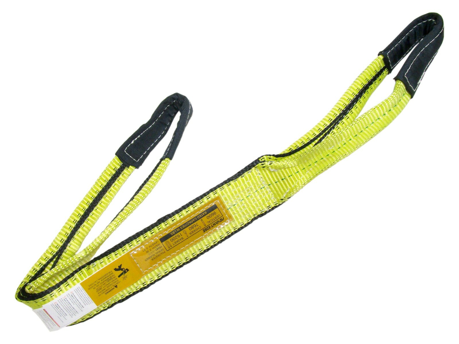 3" x 6' Web Sling Synthetic Lifting Tow Strap Tagged 19,200 lbs Basket
