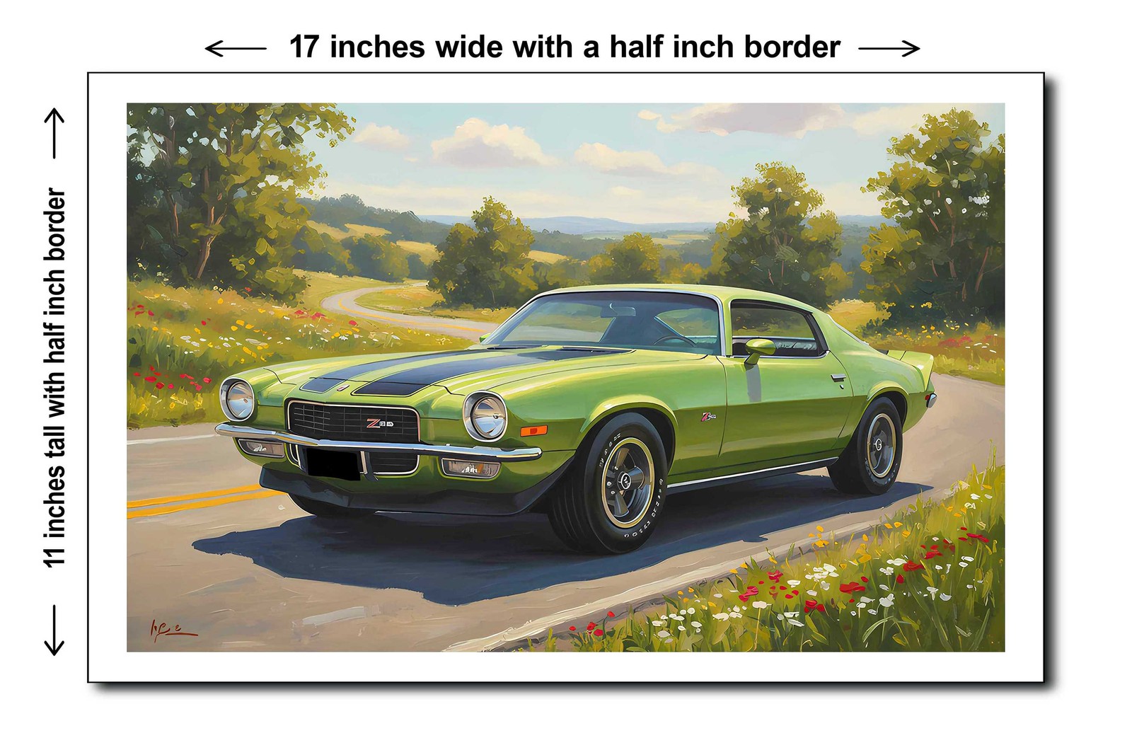 1970 Chevrolet Camaro Z/28 - 11x17 Poster Art Print