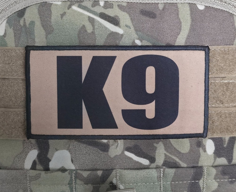 3x6 K9 Black on TAN RAID Patch Hook Backed Unit for Plate Carrier