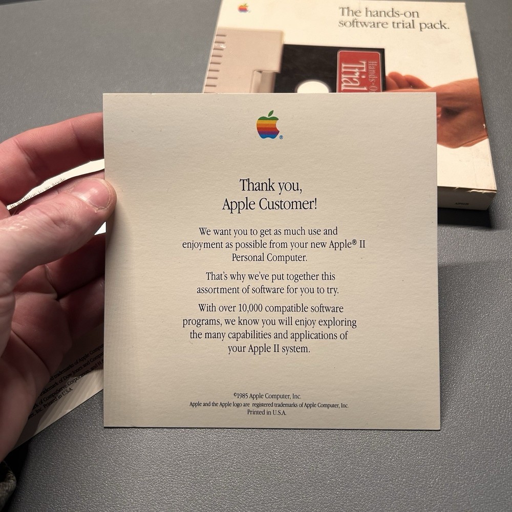 Vintage Apple Hands On Software Trial Pack Floppy Discs For Apple IIc Computer
