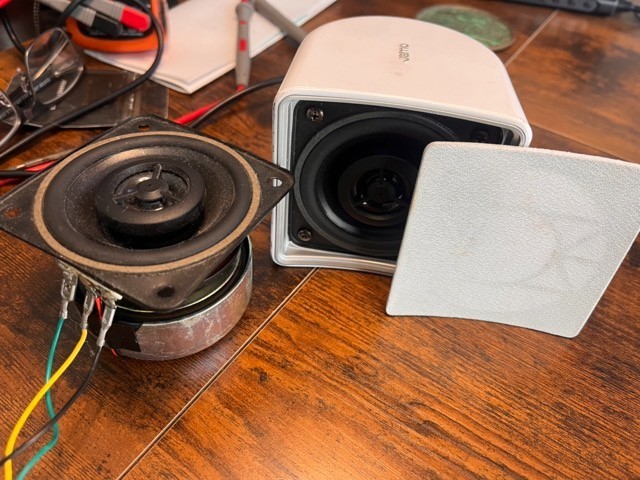 3" dual cone speakers pair (one with crossover)