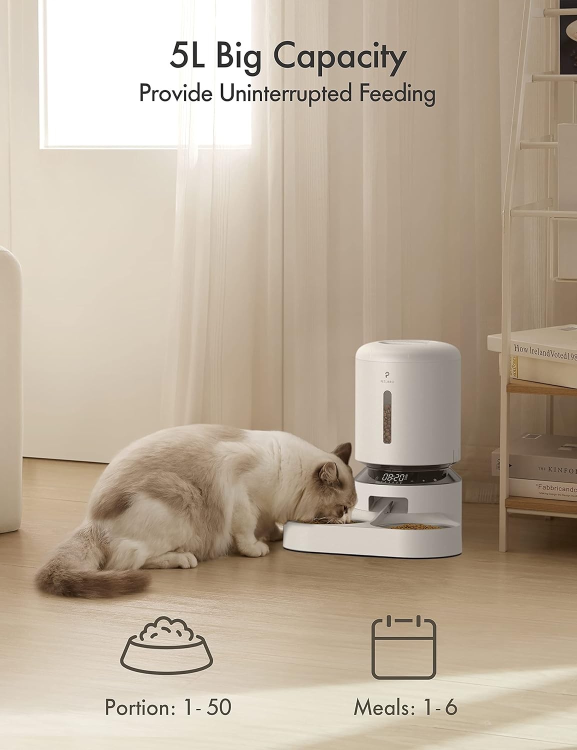 Petlibro PL-AF006-04W Granary 5L Automatic Pet Feeder, White - Refurbished