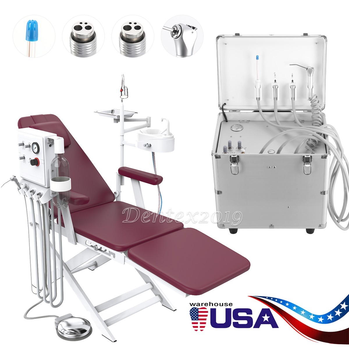 Portable Dental Delivery Unit with Air Compressor Suction / Chair+Turbine Unit