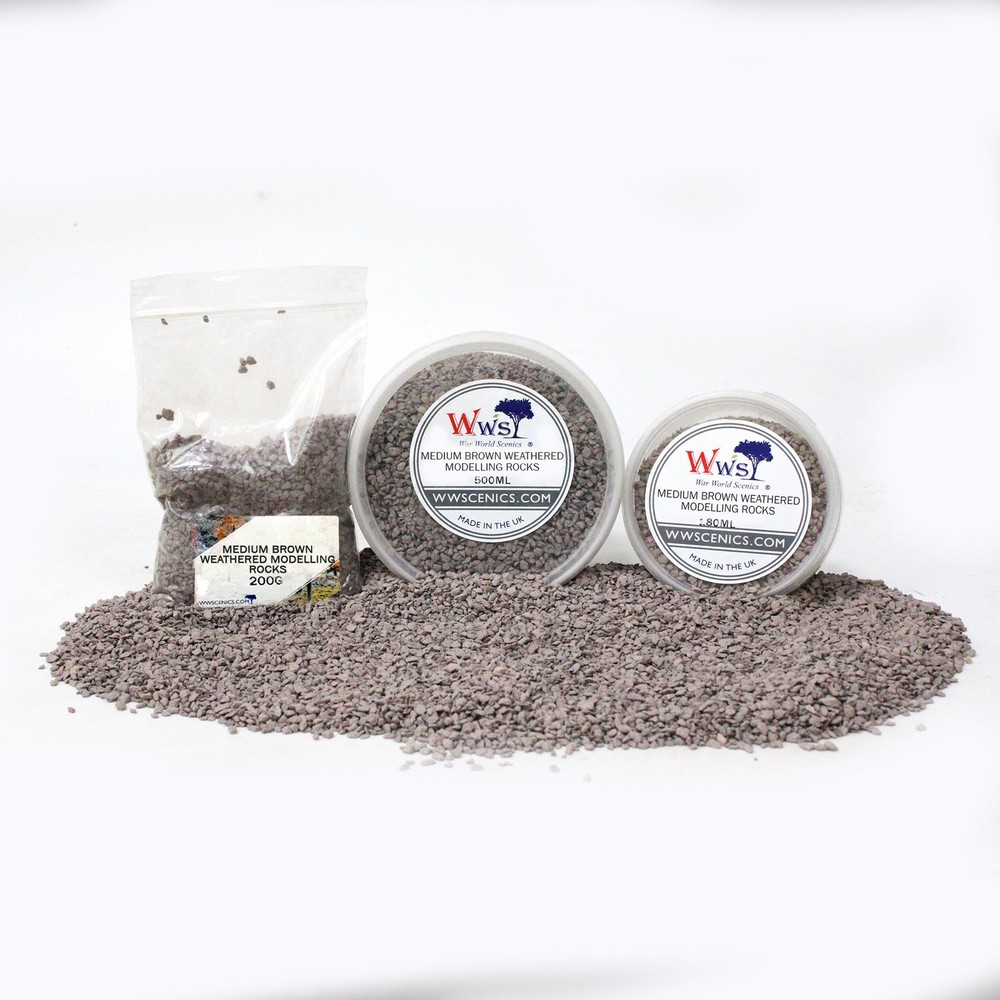Medium Brown Weathered Modelling Rocks 1-3mm | Wargame Scenery & Basing Material