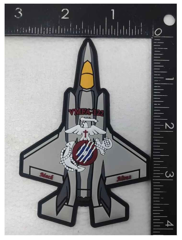 MARINE CORPS VMFA-122 FLYING LEATHERNECKS F-35 PVC HOOK & LOOP PATCH