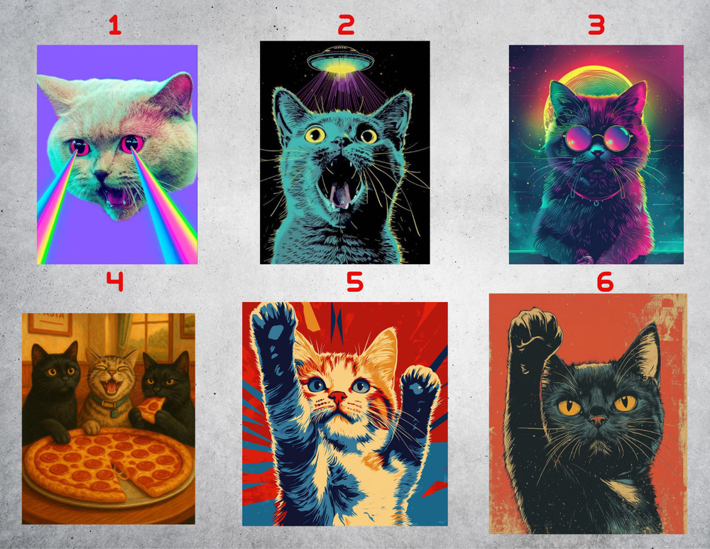 Cat Wall Collage Poster Prints