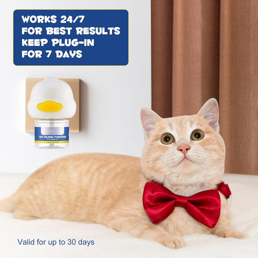 Cat Calming Diffuser Kit 30 Days, Cat Pheromones Calming Diffuser Effectively Re