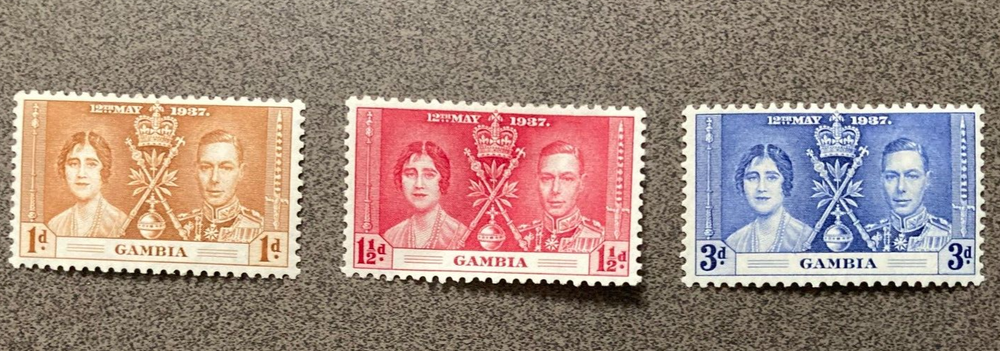 1937-49 GAMBIA Stamps 3 Complete Sets (MLH)