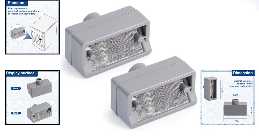 High-Durability 2-Piece Filter Set for GE Profile Opal Ice Maker - Easy Install