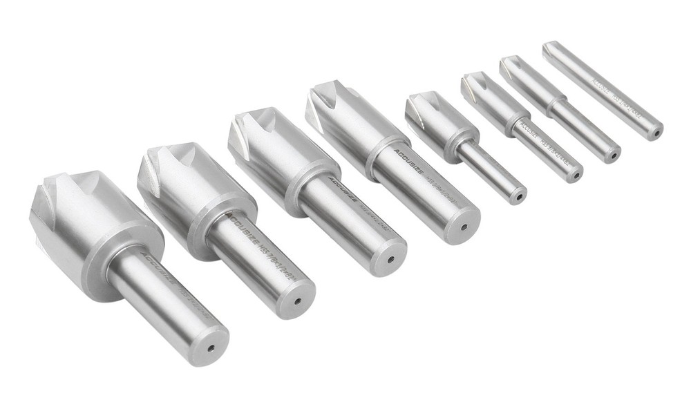 8-Pc Set 6-Flute H.S.S. Machine Countersinks, #0206-1018
