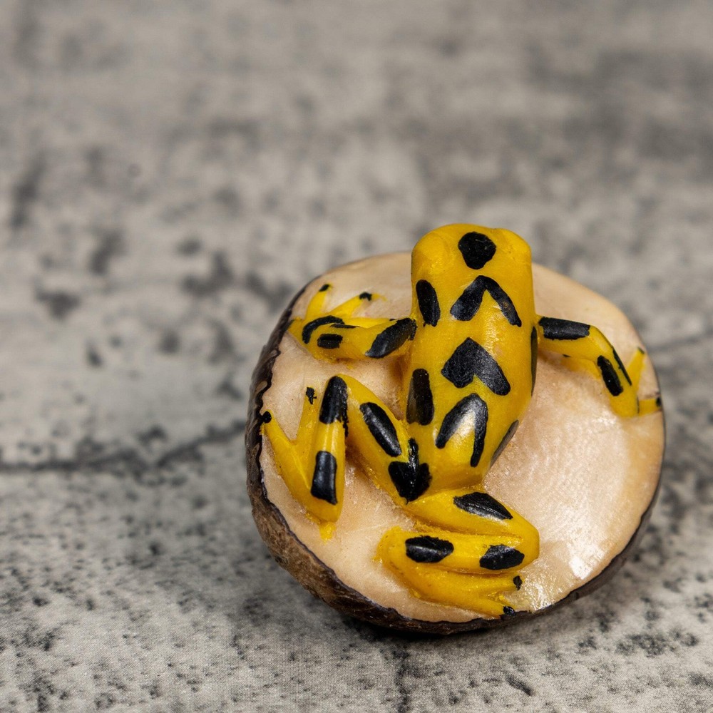 Golden Frog Tagua Carving