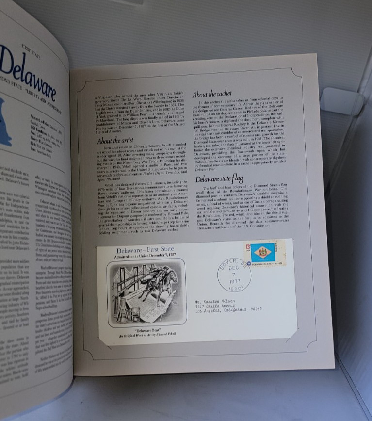 Stamps Envelope US States Of The Union Hardcover Book Westport Collector Society