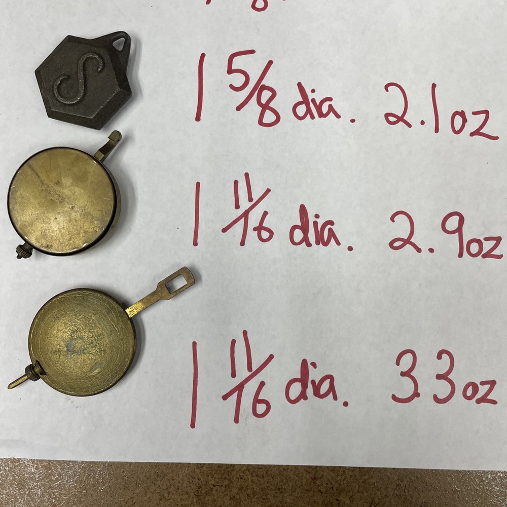 10 NICE ANTIQUE PENDULUM BOBS, Seth Thomas,Ingraham,Ansonia, Sessions,Gilbert 4