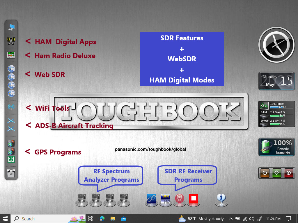 Toughbook CF-19 MK3 HAM Radio Triple Boot Laptop w/SDR 512GB SSD 4 GB & Serial