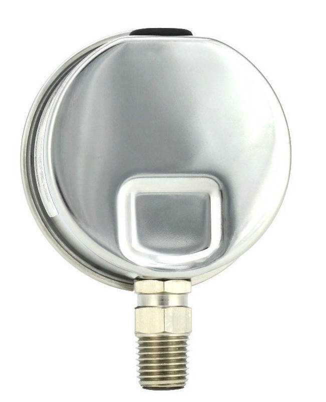 2" Pressure Gauge, Stainless Steel Case, Liquid Filled, Lower Mnt, 200 PSI