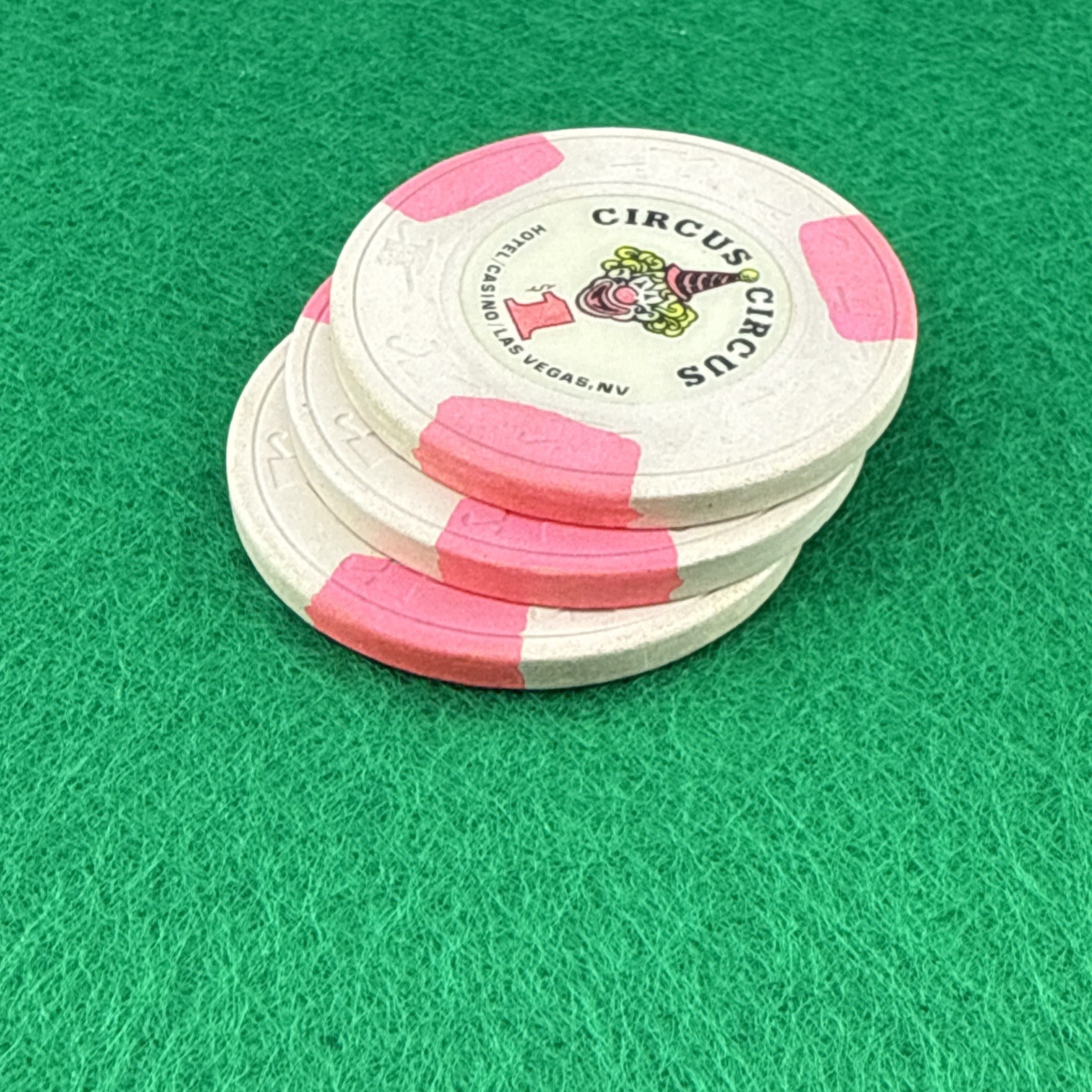 Circus Circus $1 Poker Chips Las Vegas Nevada Casino Gambling Token - Lot of 3