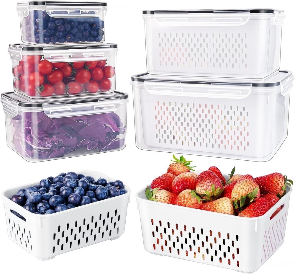 5 PCS Large Fruit Containers for Fridge