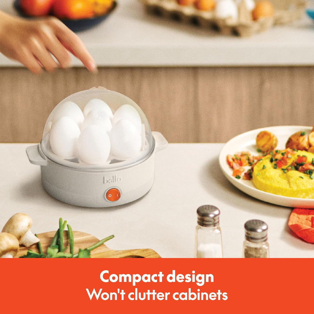 Electric Egg Cooker, 7 Eggs Capacity Tray, Single Stack, for Poached, Scrambled,