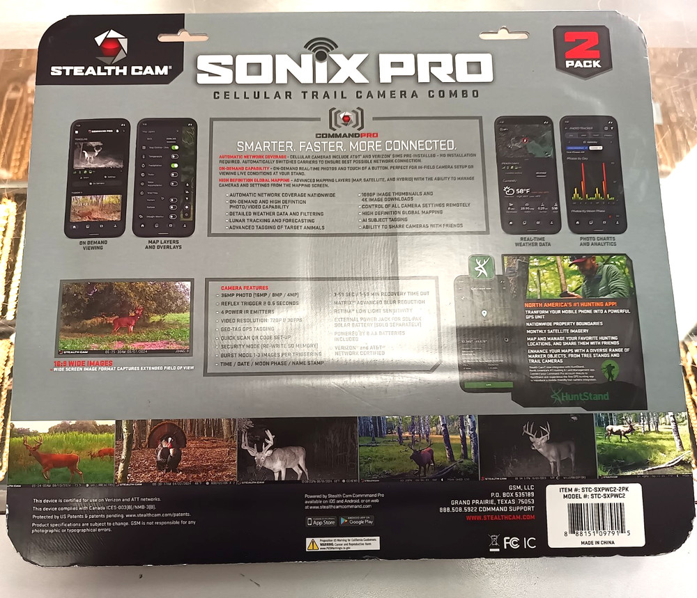 NEW Stealth Cam Sonix Pro 2 Pack Cellular Trail Camera Combo