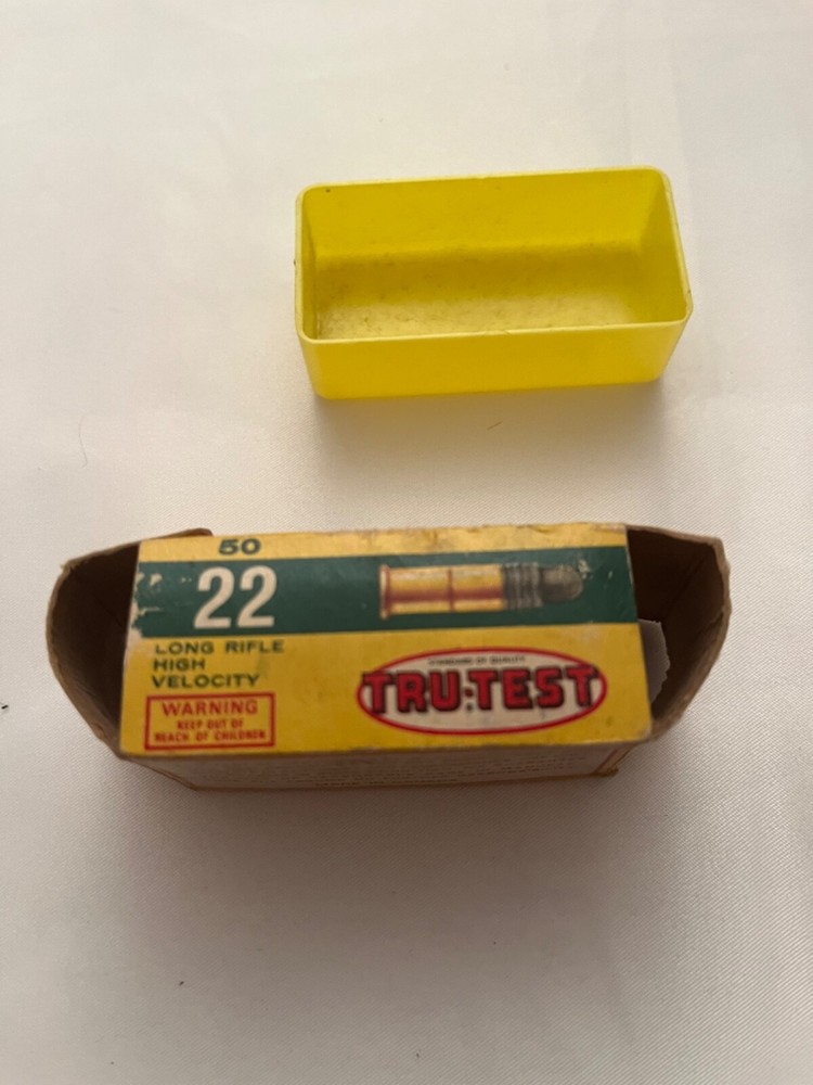 Rare vintage Tru-test 22 long empty rifle shell box