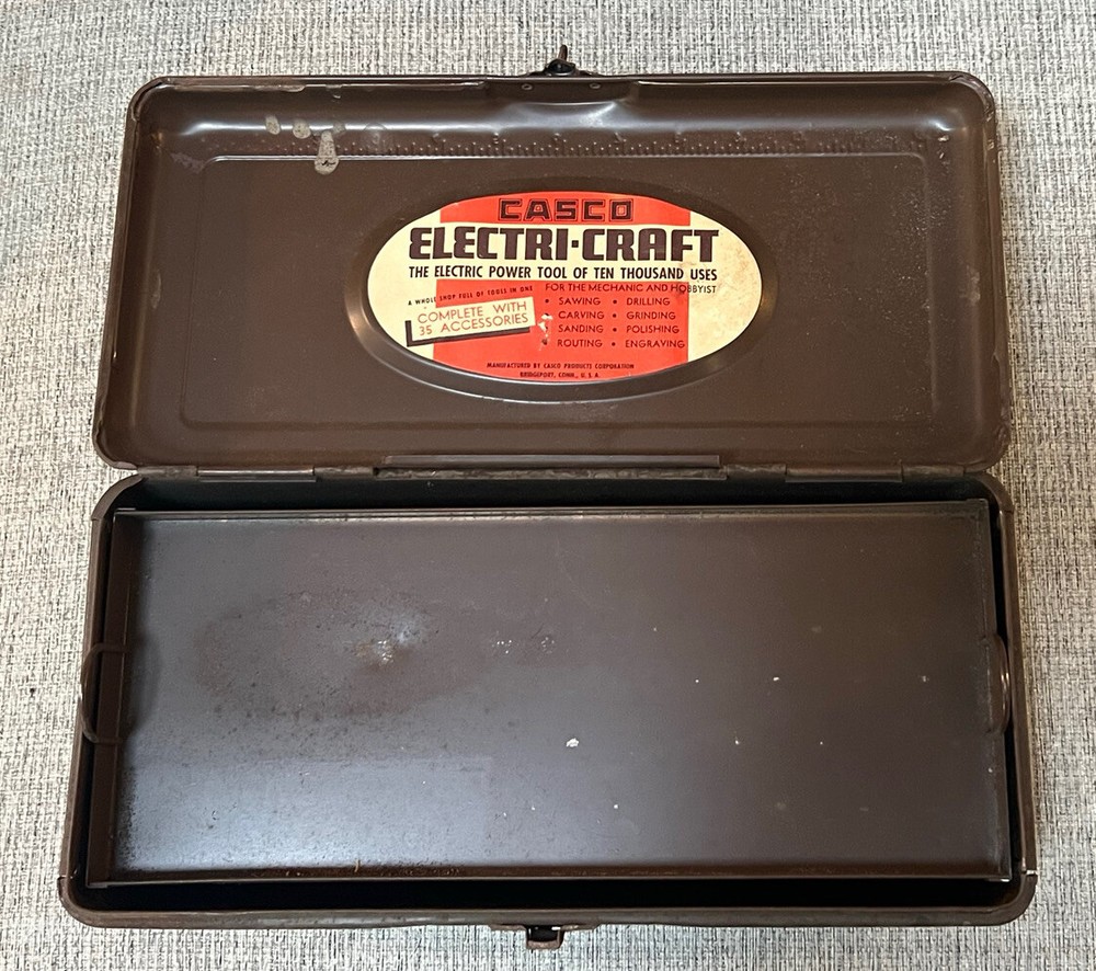 Vintage Casco Electri-Craft Brown Tool Box
