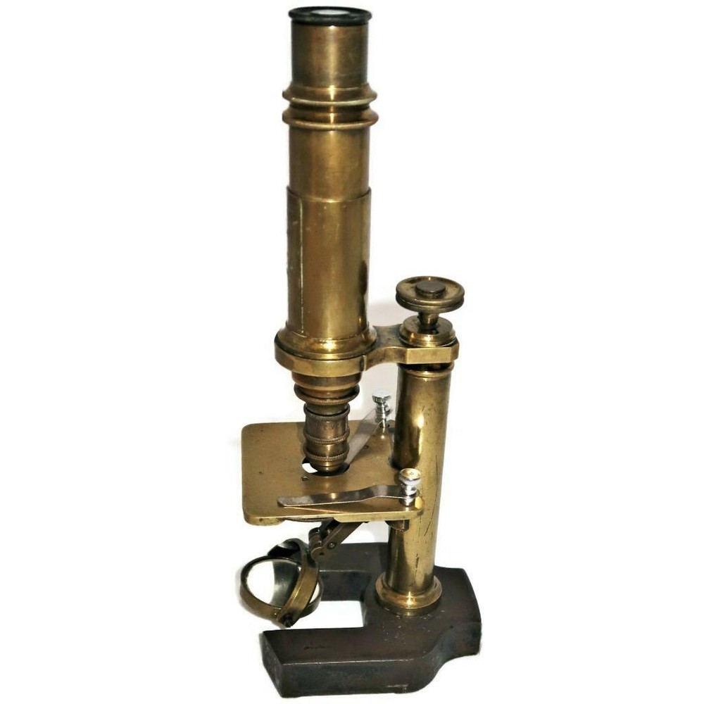 Vintage Constant Verick, Paris, 4121 Brass Monocular Microscope