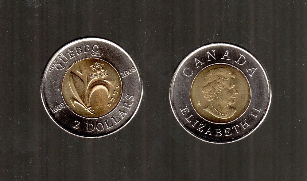 CANADA 2008 QUEBEC 400th ANNIVERSARY DESIGN TWOONIE (2$)