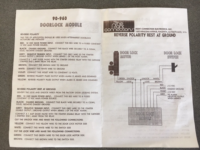 Door Lock Control Module 90-960 from The Right Connection Electronics Inc