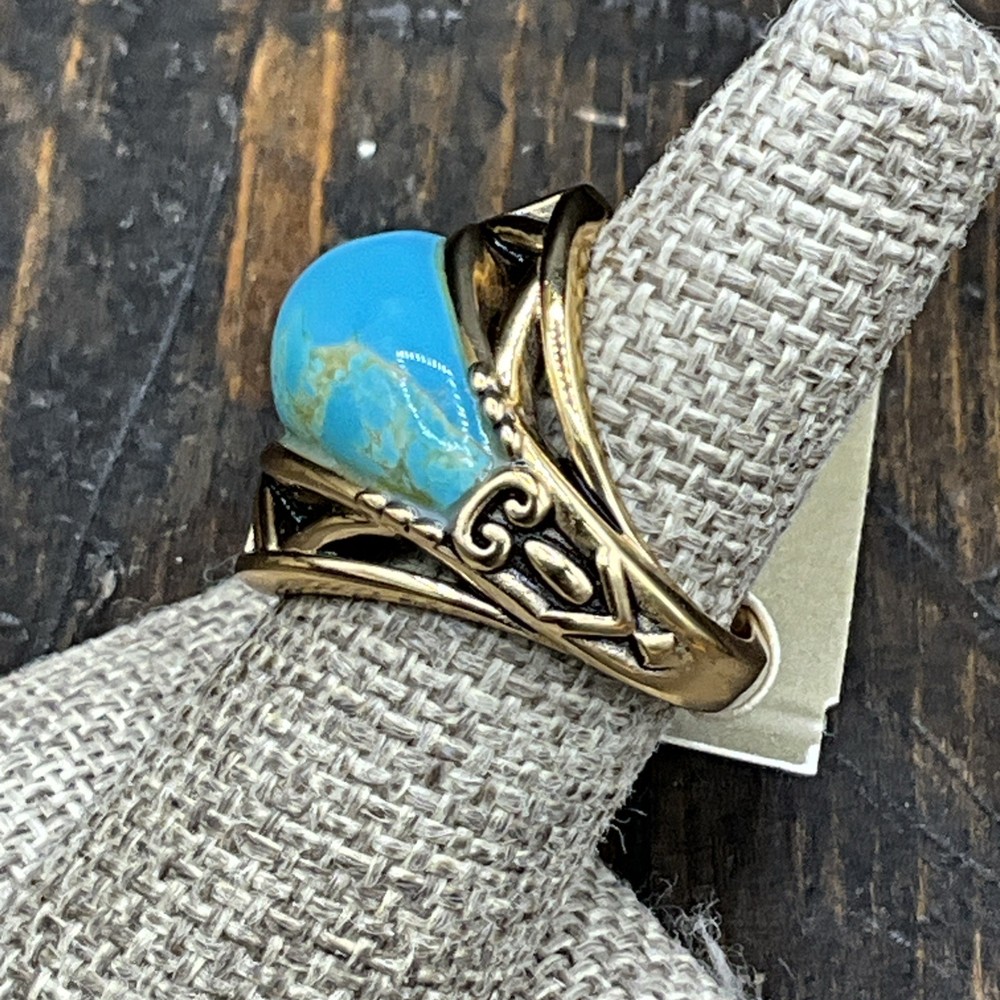 Barse Medevial Ring- Turquoise-Bronze- 7-NWT
