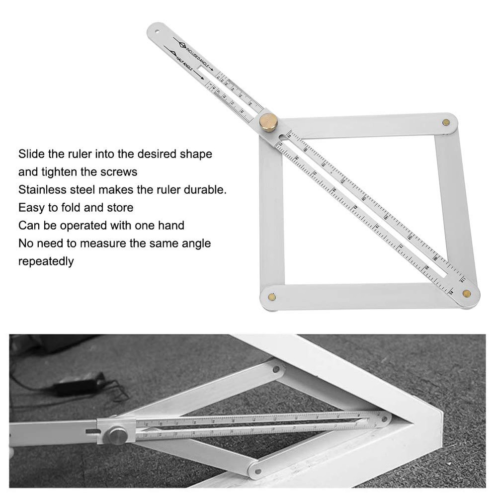 Corner Angle Finder, 4?Fold Multifunctional Angle Measuring Ruler, 0-170?