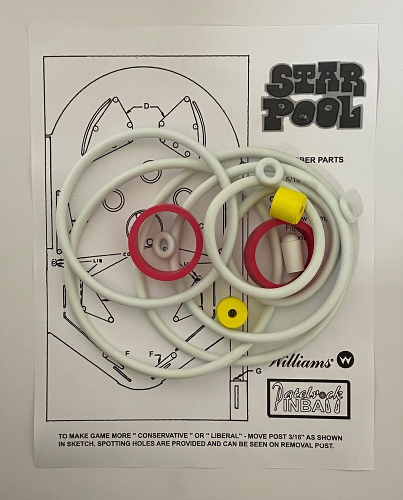 1974 Williams Star Pool Pinball Machine Rubber Ring Kit