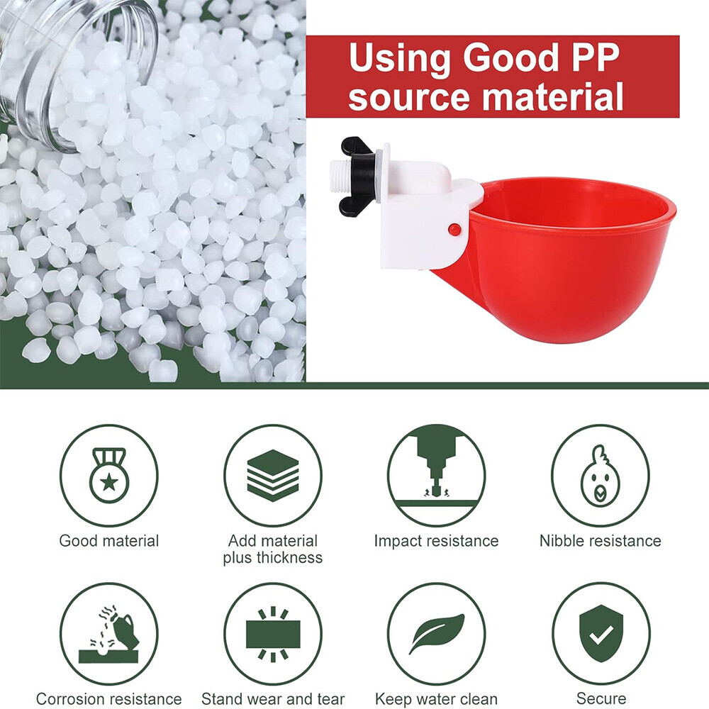 8X Poultry Water Drinking Cups Chicken Hen Plastic Automatic Drinker Feeder