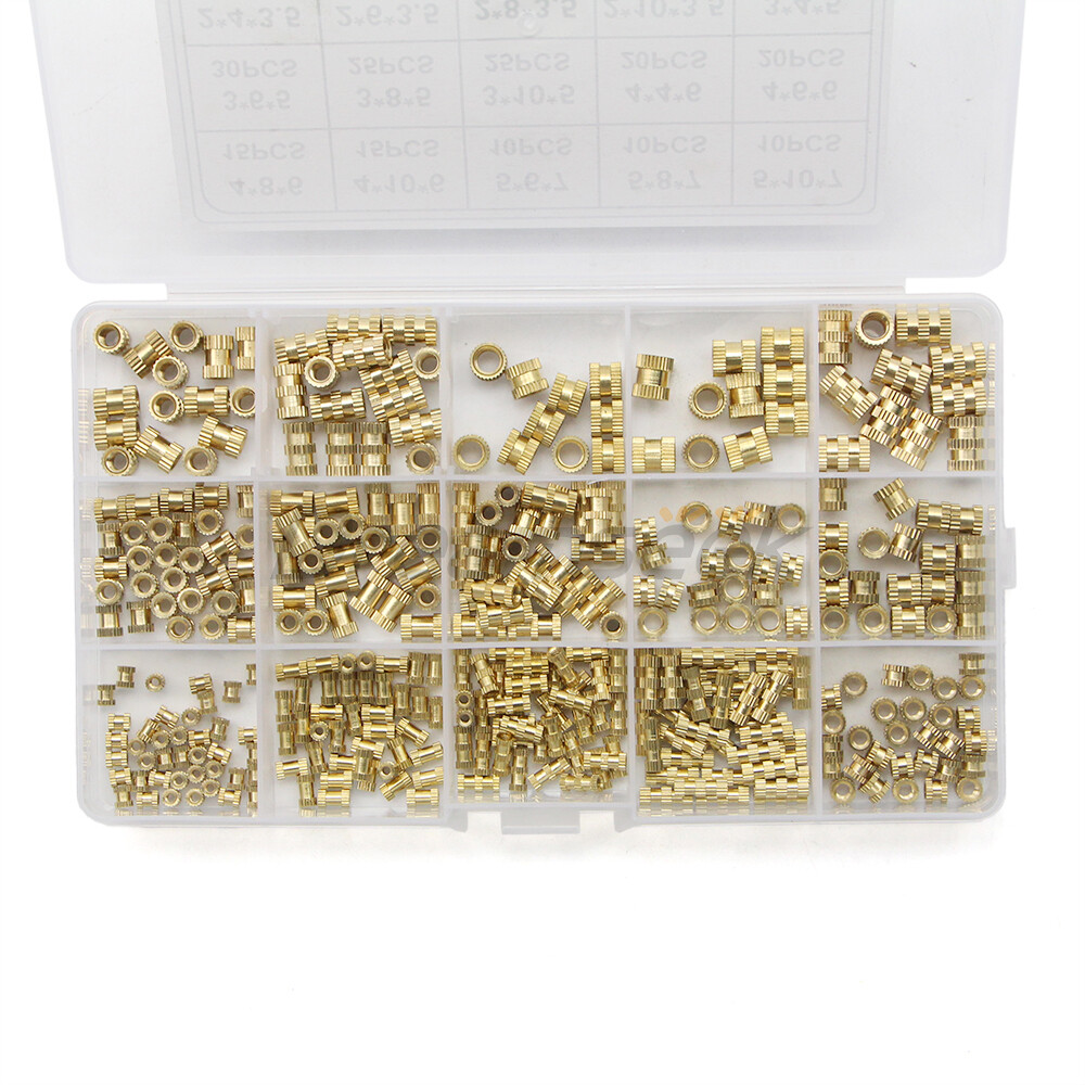 370Pcs Brass Knurled Nut Thread Set Insert Embedment Injection Nuts M2 M3 M4 M5