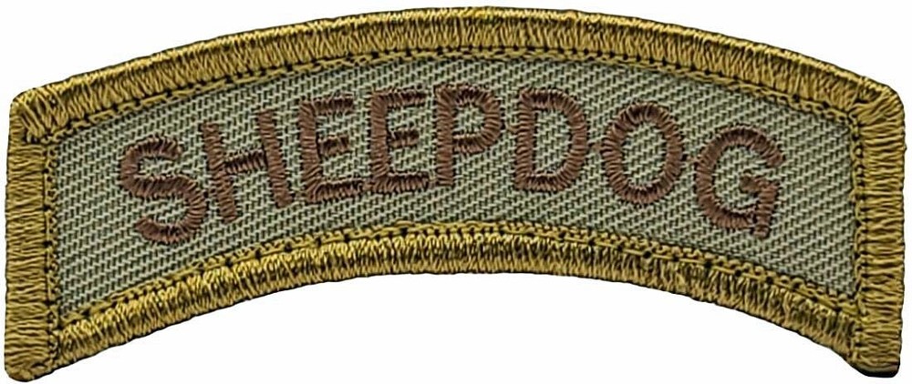 Sheepdog Tab Embroidered Tab Rocker PATCH | 2PC HOOK BACKING 2.75"x0.75"