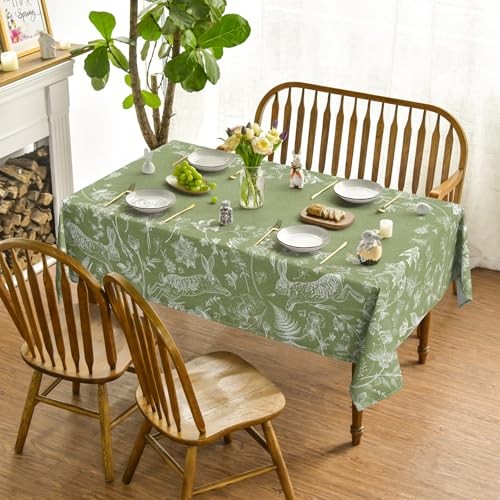 Easter Tablecloth 60×84 Inch Rectangular Easter 60" x 84" (Rectangular) Green